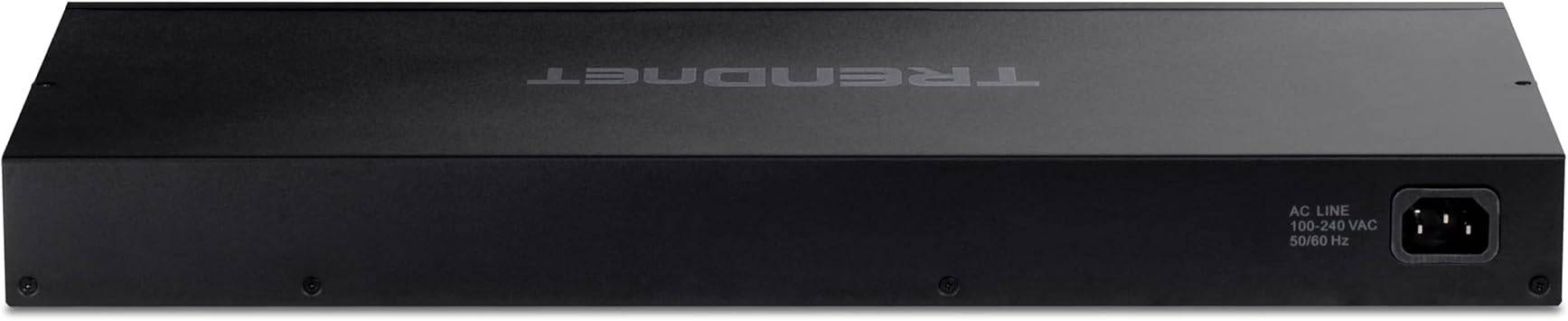 TRENDnet 26-Port Gigabit PoE+ Switch, 24 x 30W PoE+ Ports, 2 Gigabit SFP Slots, 380W PoE Budget, 52Gbps Switching Capacity, 1U 19” Rack Mountable, Lifetime Protection, Black, - TPE-TG262
