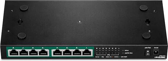 TRENDnet 8-Port Gigabit PoE+ Switch, 120W PoE Power Budget, 16Gbps Switching Capacity, IEEE 802.1p QoS, DSCP Pass-Through Support, Fanless, Wall Mountable, Lifetime Protection, Black, - TPE-TG84