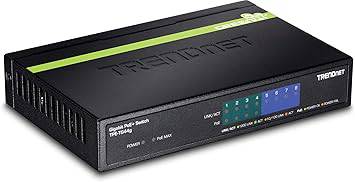 TRENDnet 8-Port Gigabit PoE+ Switch, 8 x Gigabit PoE+ Ports, 123W PoE Power Budget, 16 Gbps Switching Capacity, Desktop Switch, Ethernet Network Switch, Metal, Lifetime Protection, Black, TPE-TG80G