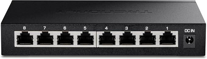 TRENDnet 8-Port Unmanaged 2.5G Switch with 8 2.5GBase-T ports, fanless design, wall-mountable, black, TEG-S380 model