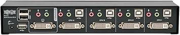Tripp Lite 4-Port Dvi Dual-Link/USB KVM Switch with 4 X 6 Feet Cables Audio - B004-DUA4-HR-K- Black