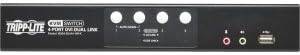 Tripp Lite 4-Port Dvi Dual-Link/USB KVM Switch with 4 X 6 Feet Cables Audio - B004-DUA4-HR-K- Black