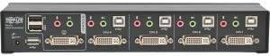 Tripp Lite 4-Port Dvi Dual-Link/USB KVM Switch with 4 X 6 Feet Cables Audio - B004-DUA4-HR-K- Black