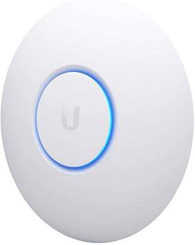Set of three Ubiquit UniFi NanoHD access points, compact wireless networking devices from Ubiquit for high-performance Wi-Fi.