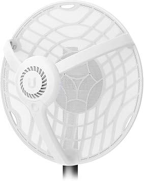 Ubiquiti airFiber 60 GHz long-range radio mounted outdoors, designed for high-speed wireless point-to-point connections