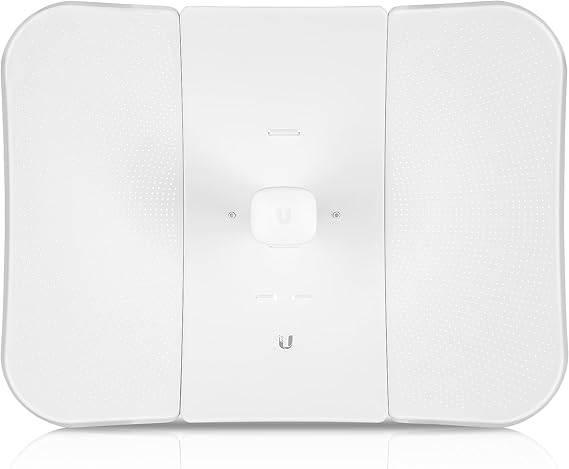 Ubiquiti LTULR wireless access point with 600 Mbit/s speed, mounted on a wall for reliable Wi-Fi coverage.