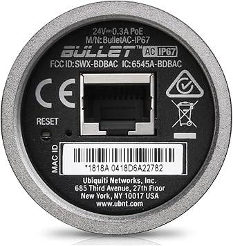 Ubiquiti Networks - BulletAC-IP67 - Bullet Dual Band AC Titaniu