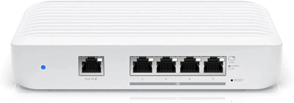Ubiquiti Networks UniFi Flex XG, High Performance Compact Managed Layer 2 Multi-Gigabit Switch, 1 x GbE PoE+ RJ45 Input, 4 x 10 GbE RJ45 Ports, White - USW-Flex-XG