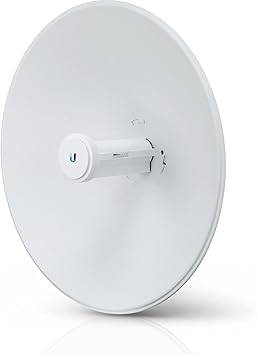 Ubiquiti PowerBeam ac Gen2 high-performance airMAX ac bridge mounted outdoors for long-range wireless networking.