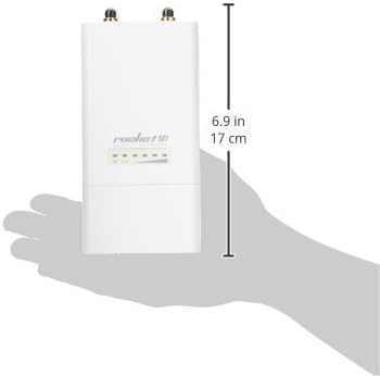 Ubiquiti Rocket M2 2.4GHz wireless CPE with 2x2 MIMO antenna, suitable for long-range AirMax TDMA networks.