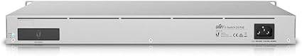Ubiquiti Switch Enterprise 24 PoE network switch with 24 ports, shown in a professional office setup.