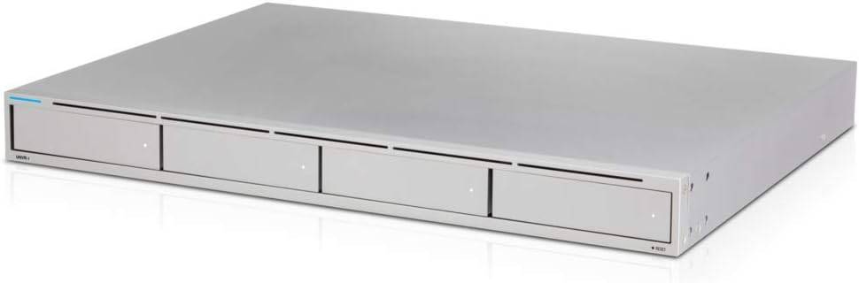 Ubiquiti UniFi Network Video Recorder UNVR with UVC-G3-PRO security camera on a desk display