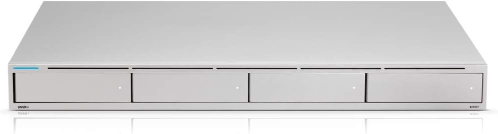 Ubiquiti UniFi Network Video Recorder UNVR with UVC-G3-PRO security camera on a desk display