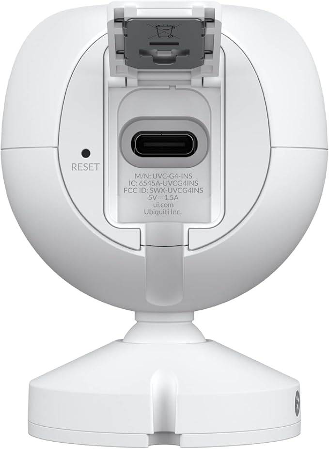 Ubiquiti UniFi Protect G4 Instant Camera, Weatherproof, 5MP, Built-in Speaker and Microphone for Two-Way Audio, Compact, Wide-Angle, Wi-Fi Connected, Night Mode, White - UVC-G4-INS-US