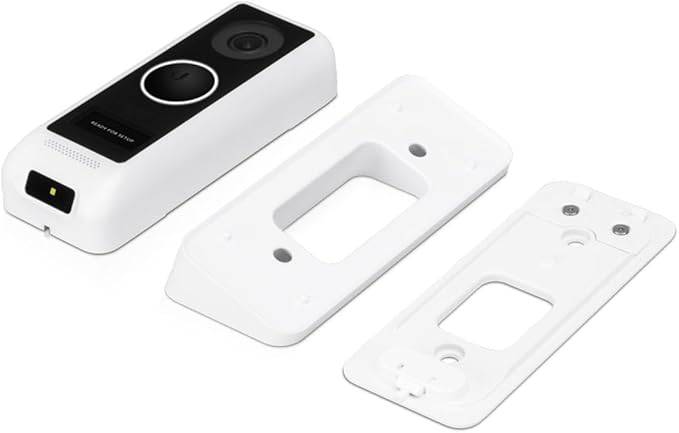 Ubiquiti UniFi Protect UVC-G4-Doorbell with camera and doorbell button, designed for home security and smart surveillance.