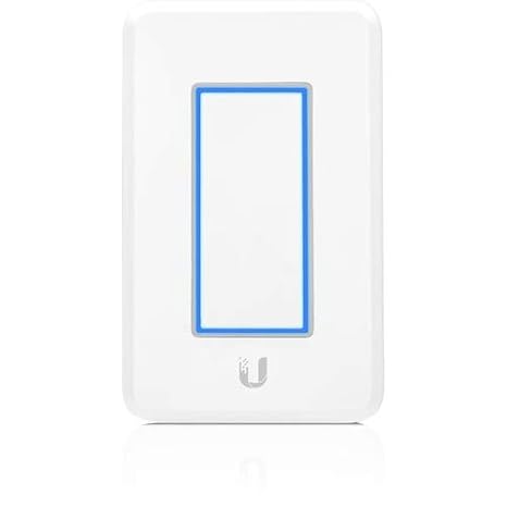 UniFi LED Dimmer Switch powered by AC for local control of LED panels, model UDIM-AC, installed on wall with electrical wiring