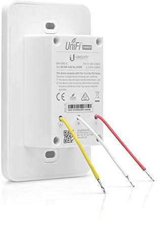 UniFi LED Dimmer Switch powered by AC for local control of LED panels, model UDIM-AC, installed on wall with electrical wiring