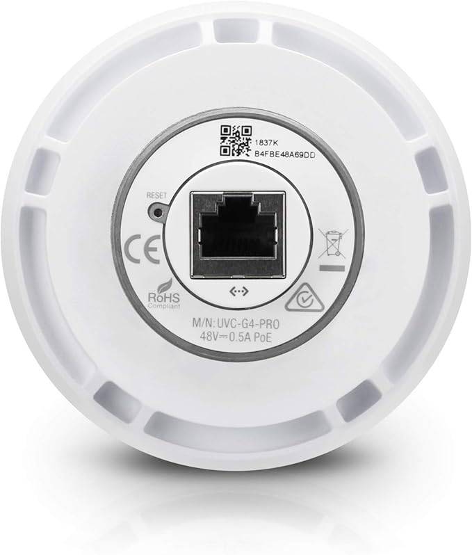 UNIFI Protect G4-PRO security camera from My Store, with a sleek white design and wide-angle lens for home or business surveillance.