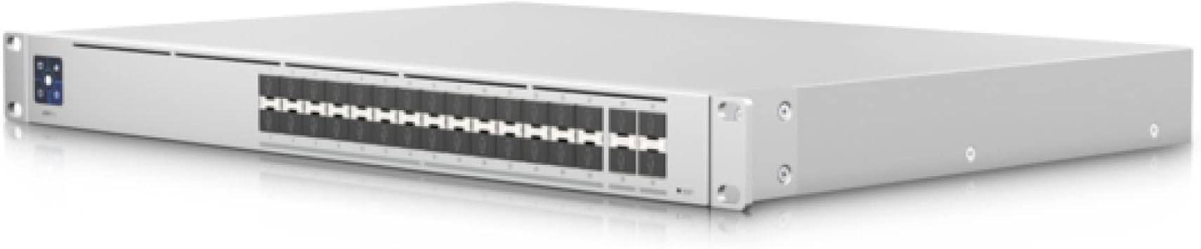 Unifi Switch Aggregation Pro network switch with multiple Ethernet ports and cooling vents, designed for enterprise networking.
