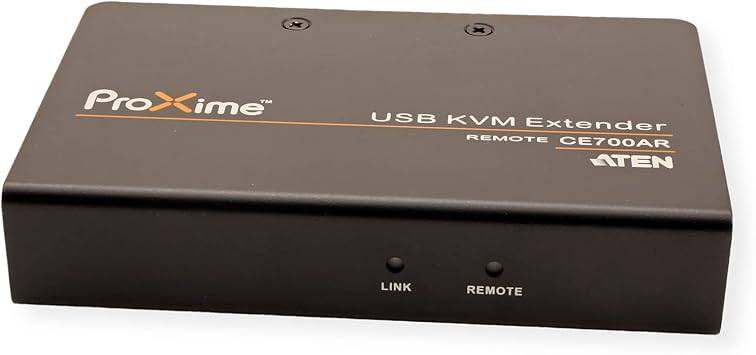 USB Cat5 console extender from My Store, showing a setup with Ethernet cable and connection ports for extending console access.