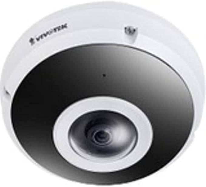 Vivotek FE9380-HV security camera with lens and weatherproof housing for outdoor surveillance.