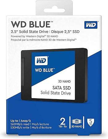 Western Digital 2TB WD Blue 3D NAND Internal PC SSD - SATA III 6 Gb/s, 2.5