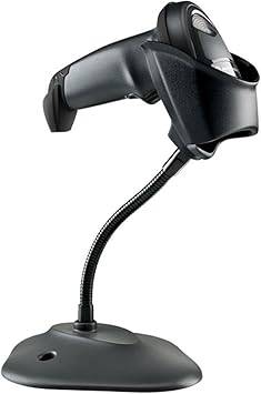 Zebra Symbol LI2208-SR barcode scanner kit with black scanner and stand, USB connection for retail and inventory use