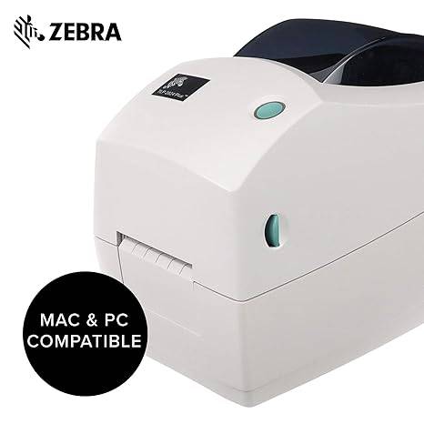 Zebra TLP 2824 Plus monochrome desktop thermal printer with serial and USB ports, 4-inch per second speed and 203 dpi resolution.