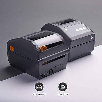 Zebra ZD420d Direct Thermal Desktop Printer 300 dpi Print Width 4 in Ethernet USB ZD42043-D01E00EZ