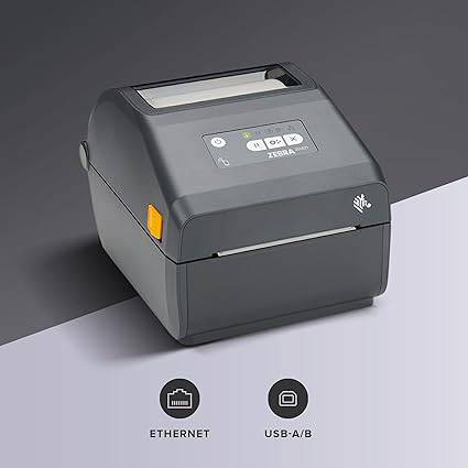 ZEBRA ZD421 Direct Thermal Desktop Printer 203 dpi Print Width 4-inch Wired USB and Ethernet Connectivity ZD4A042-D01E00EZ, No Thermal Ribbon Required - ZD4A042-D01E00EZ