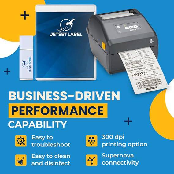 Zebra ZD421 Direct Thermal USB 203 dpi | ZD4A042-D01M00EZ 4 inch Width | Zebra GK420d Replacement | Zebra Label Printer | Includes Jetset Software