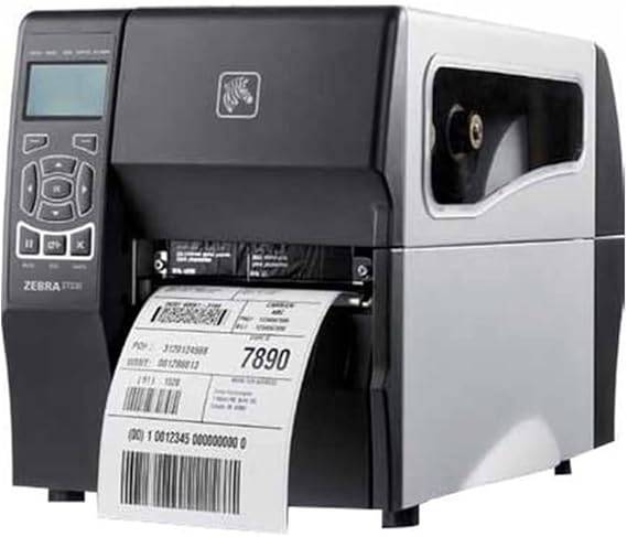 Zebra ZT220 4-inch industrial thermal transfer label printer with USB and serial ports, 203 dpi, supporting ZPL, EPL, XML.